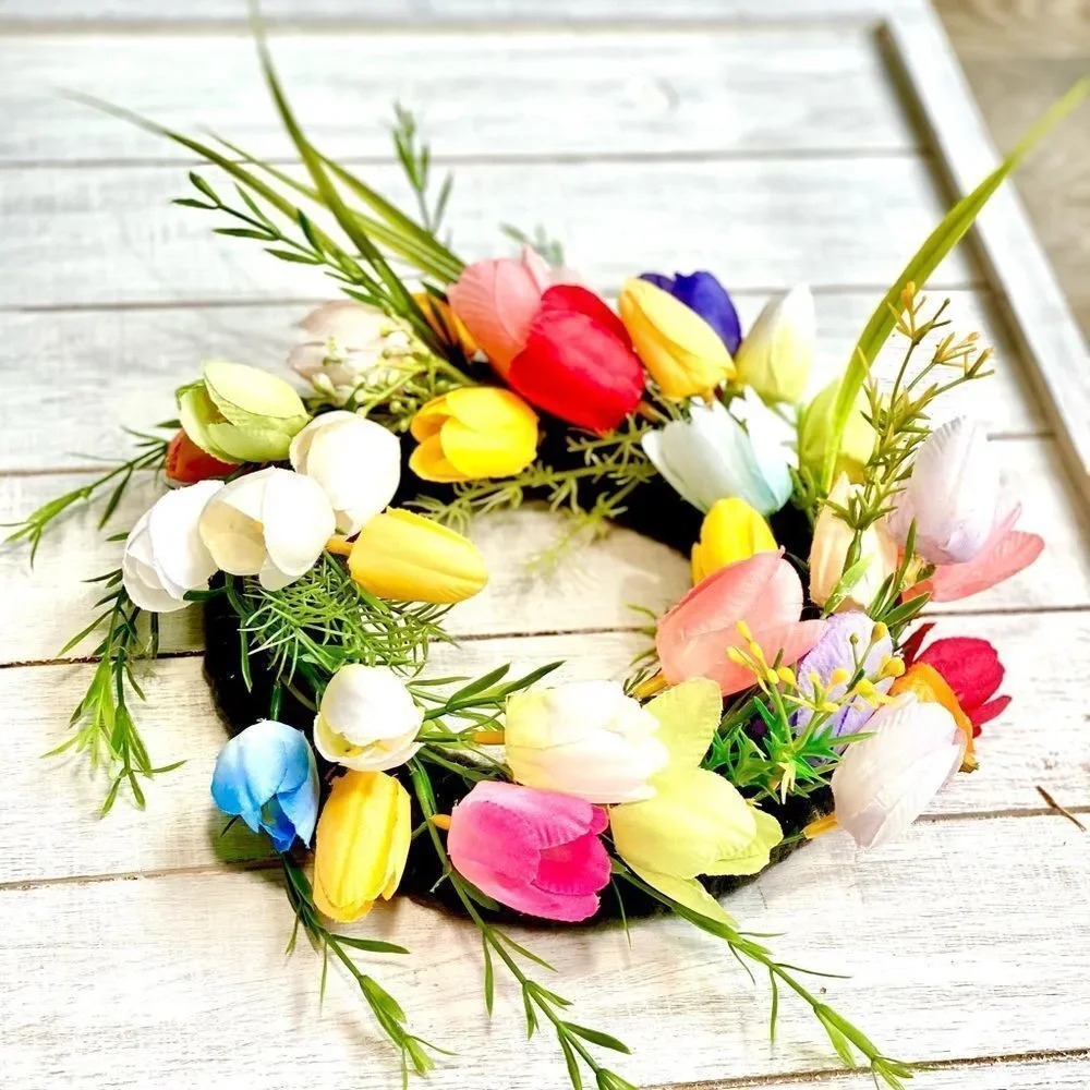 Handmade Tulips Wreath